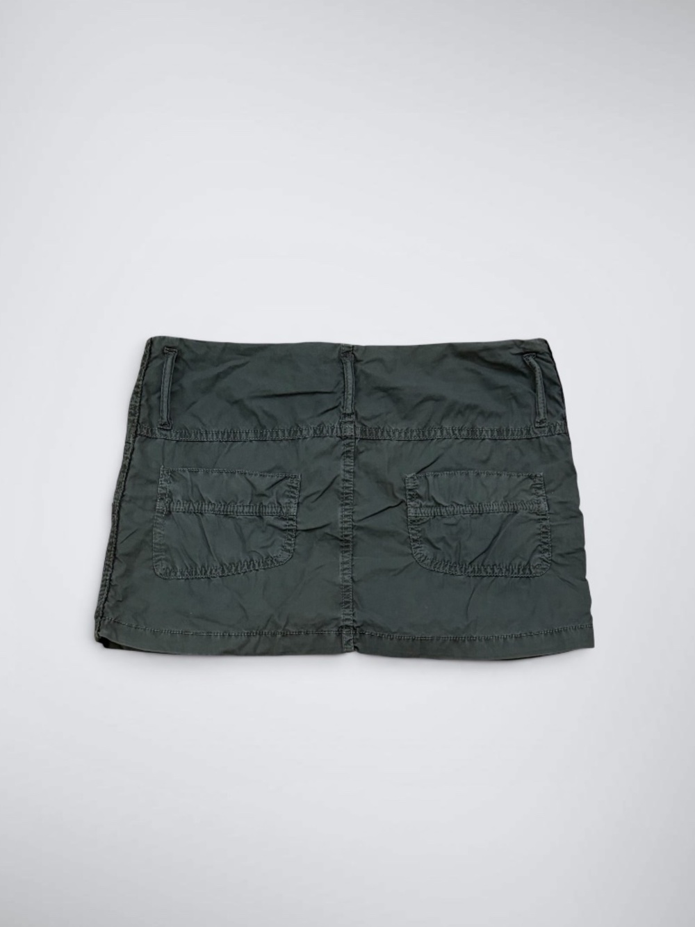 VTG Archival Y2K Diesel Industry Dark Grey Cargo Mini Skirt Utility Gorpcore